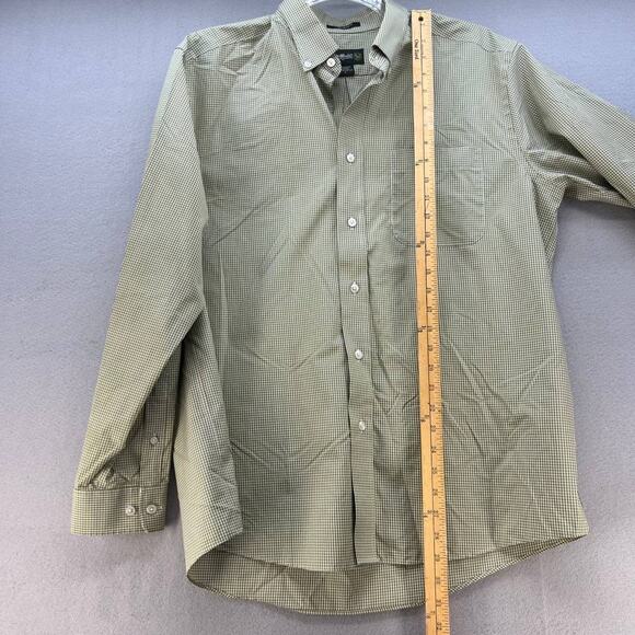 Eddie Bauer Shirt Men's Size Large Plaid Green Button Down Relaxed - Picture 6 of 11